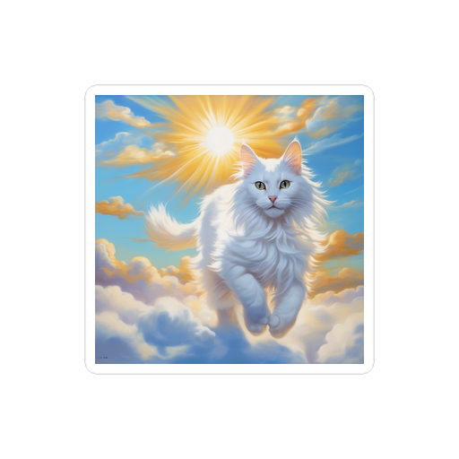 PugMug Custom White Companion Cat Sticker