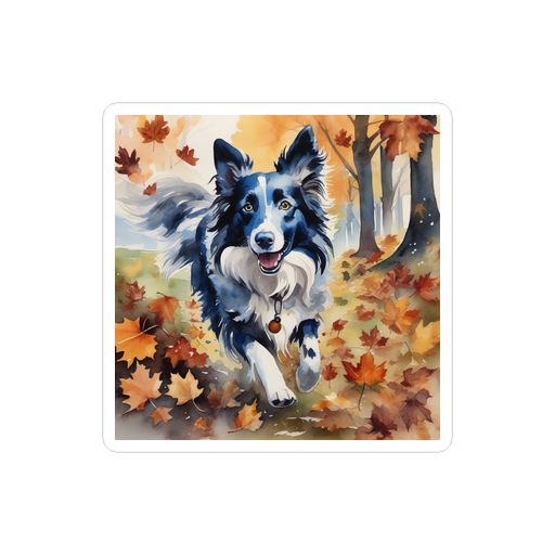 PugMug Custom Blue Merle Border Collie Sticker