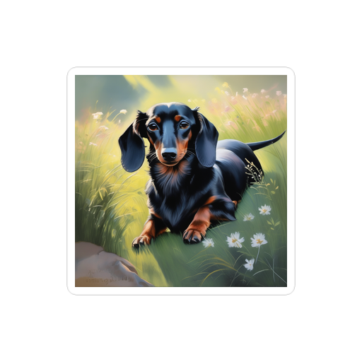 PugMug Custom Black Dachshund Sticker