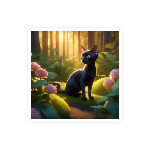 PugMug Custom Black Devon Rex Cat Sticker