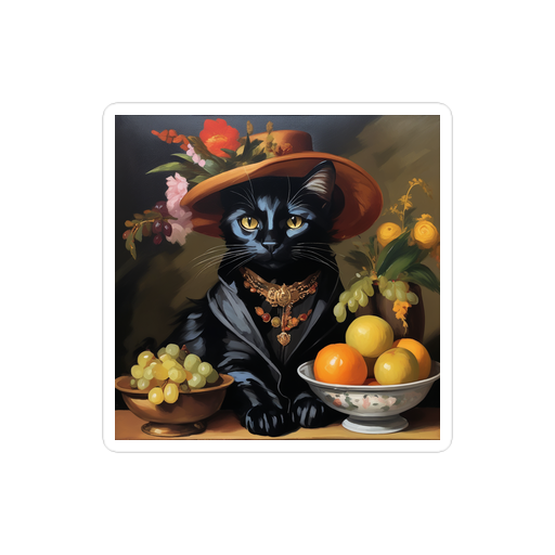 PugMug Custom Black Companion Cat Sticker