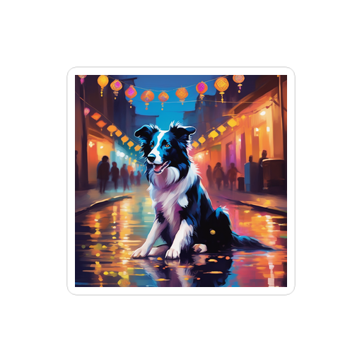 PugMug Custom Border Collie Sticker