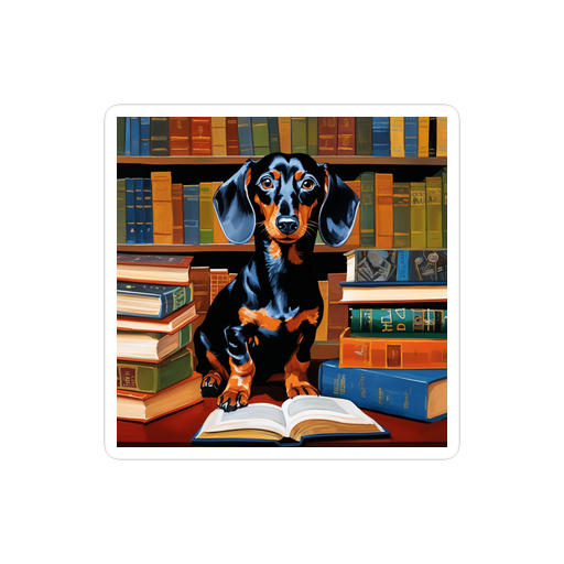 PugMug Custom Black Dachshund Sticker