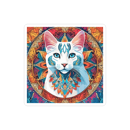 PugMug Custom White Companion Cat Sticker