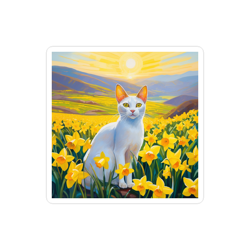 PugMug Custom White Abyssinian Cat Sticker