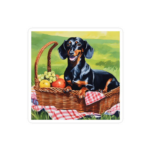 PugMug Custom Black Dachshund Sticker