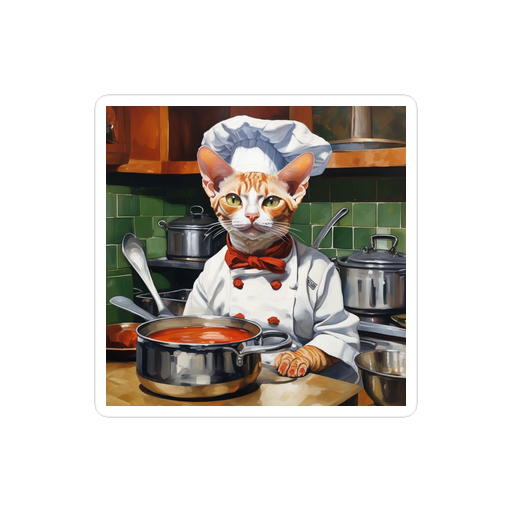 PugMug Custom Tabby Devon Rex Cat Sticker