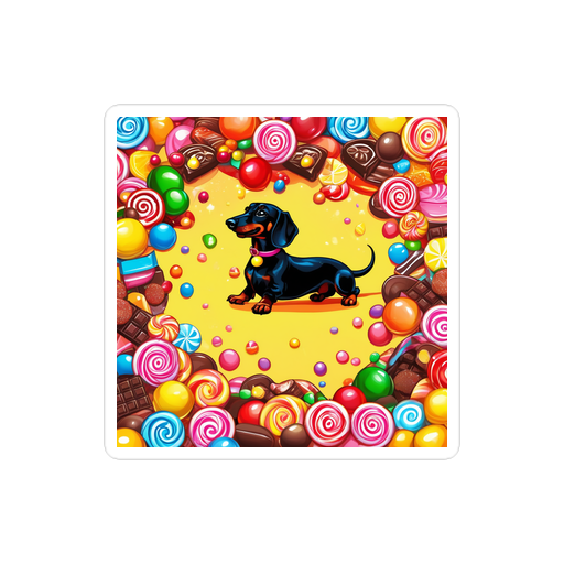 PugMug Custom Black Dachshund Sticker