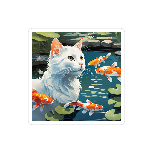 PugMug Custom White Companion Cat Sticker