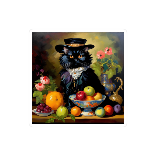 PugMug Custom Black Persian Cat Sticker