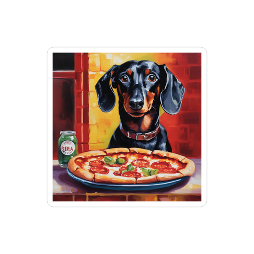 PugMug Custom Black Dachshund Sticker