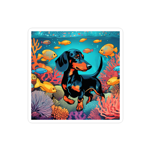 PugMug Custom Black Dachshund Sticker