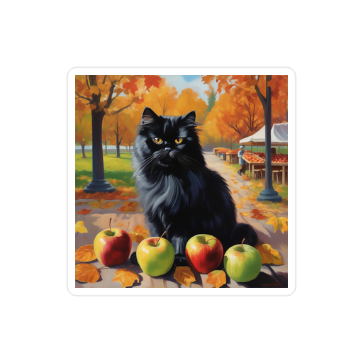 PugMug Custom Black Persian Cat Sticker