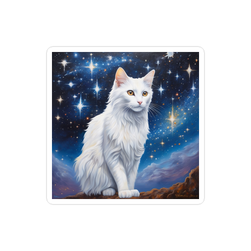 PugMug Custom White Companion Cat Sticker