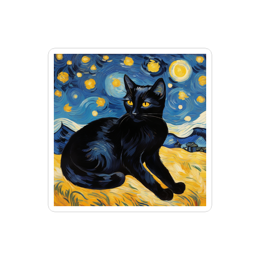 PugMug Custom Black Companion Cat Sticker