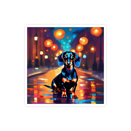 PugMug Custom Black Dachshund Sticker