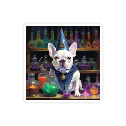 PugMug Custom White French Bulldog Sticker