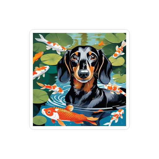 PugMug Custom Black Dachshund Sticker