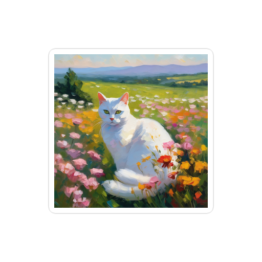 PugMug Custom White American Shorthair Cat Sticker