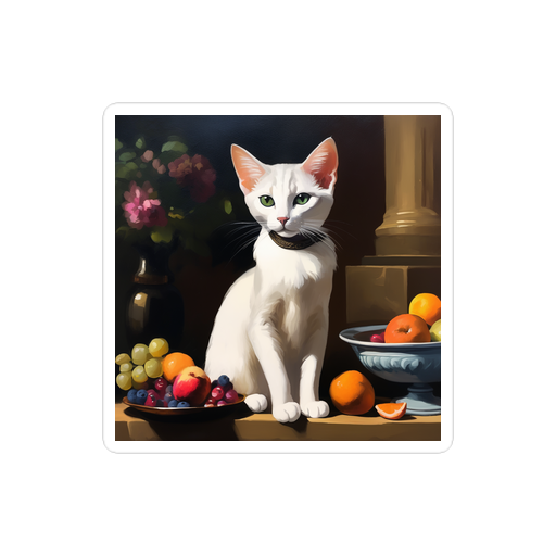 PugMug Custom White Abyssinian Cat Sticker