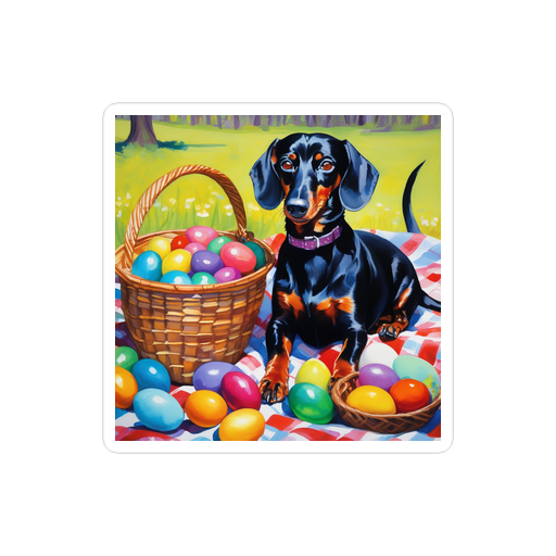 PugMug Custom Black Dachshund Sticker