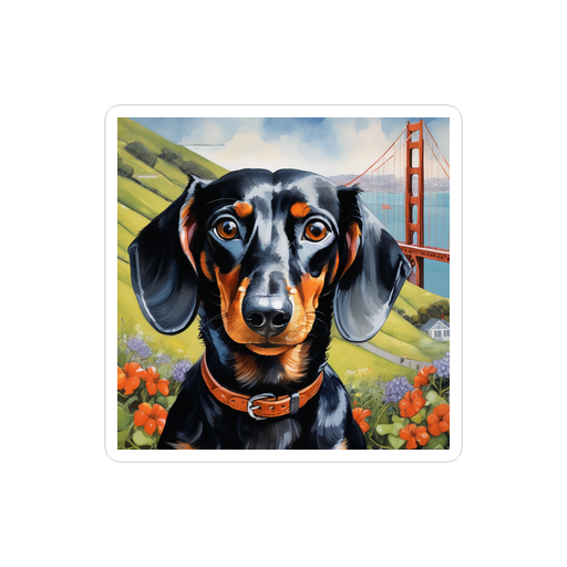 PugMug Custom Black Dachshund Sticker