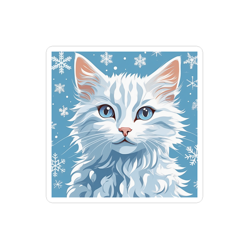 PugMug Custom White Companion Cat Sticker