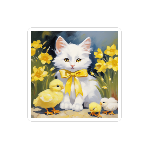 PugMug Custom White Companion Cat Sticker