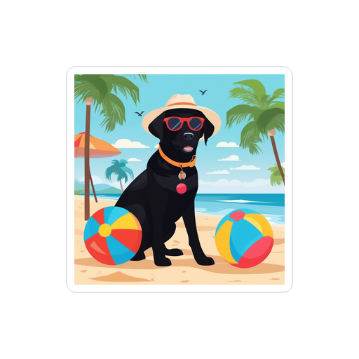 PugMug Custom Black Labrador Retriever Sticker