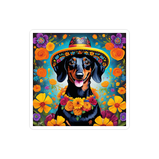 PugMug Custom Black Dachshund Sticker