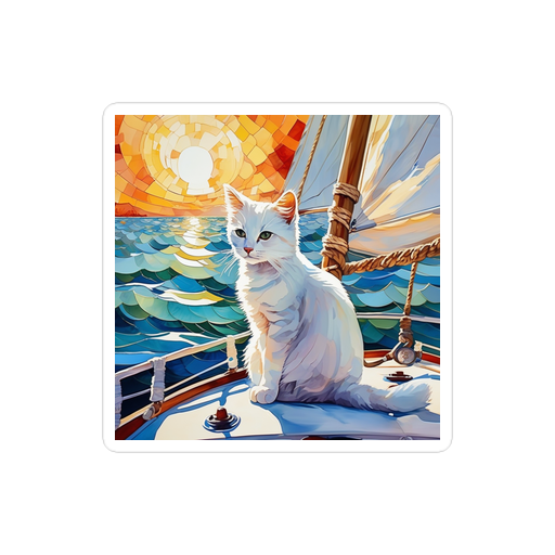 PugMug Custom White Companion Cat Sticker