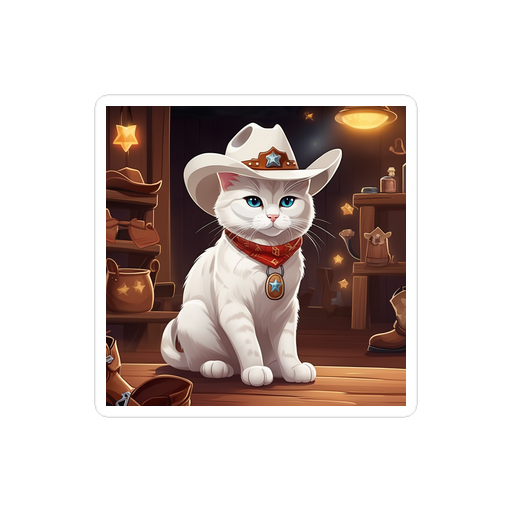 PugMug Custom White Companion Cat Sticker