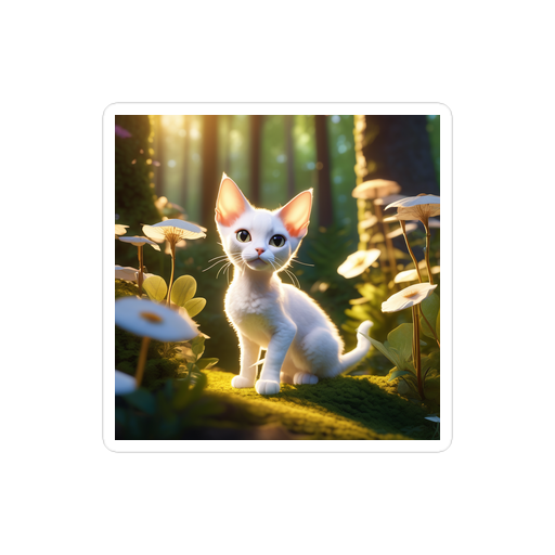 PugMug Custom White Devon Rex Cat Sticker