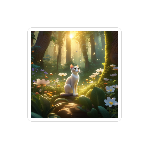 PugMug Custom White Abyssinian Cat Sticker