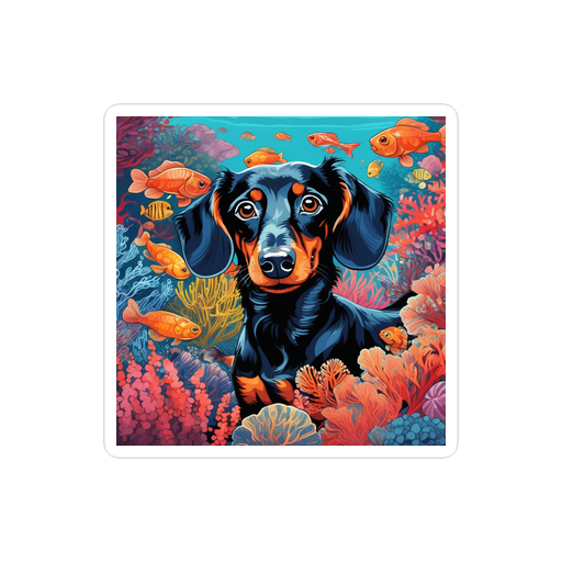 PugMug Custom Black Dachshund Sticker