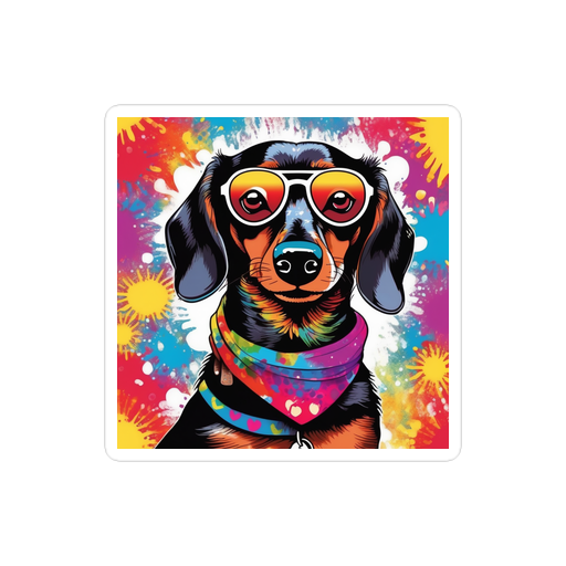 PugMug Custom Black Dachshund Sticker