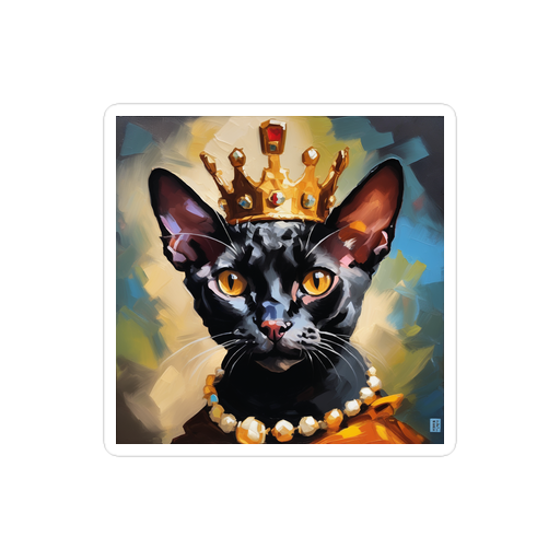 PugMug Custom Black Devon Rex Cat Sticker