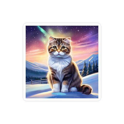 PugMug Custom Tabby Scottish Fold Cat Sticker