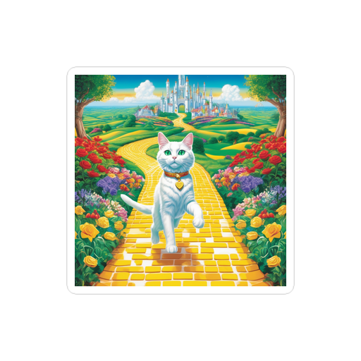 PugMug Custom White Companion Cat Sticker