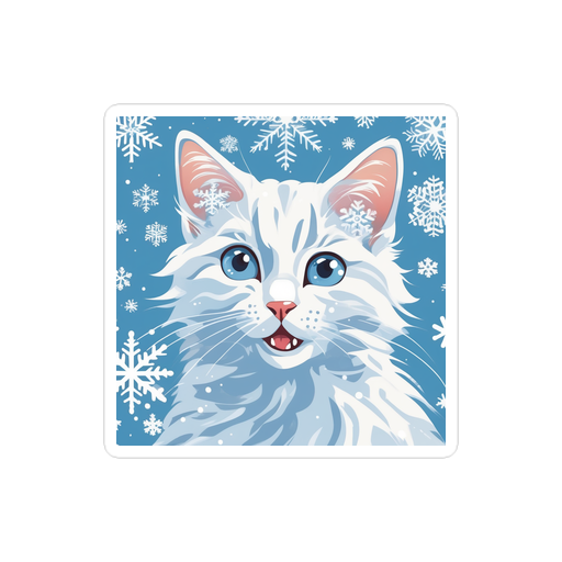 PugMug Custom White Companion Cat Sticker