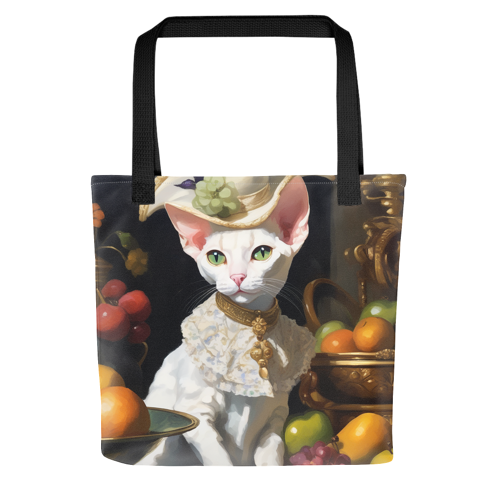 PugMug Custom White Devon Rex Cat Tote