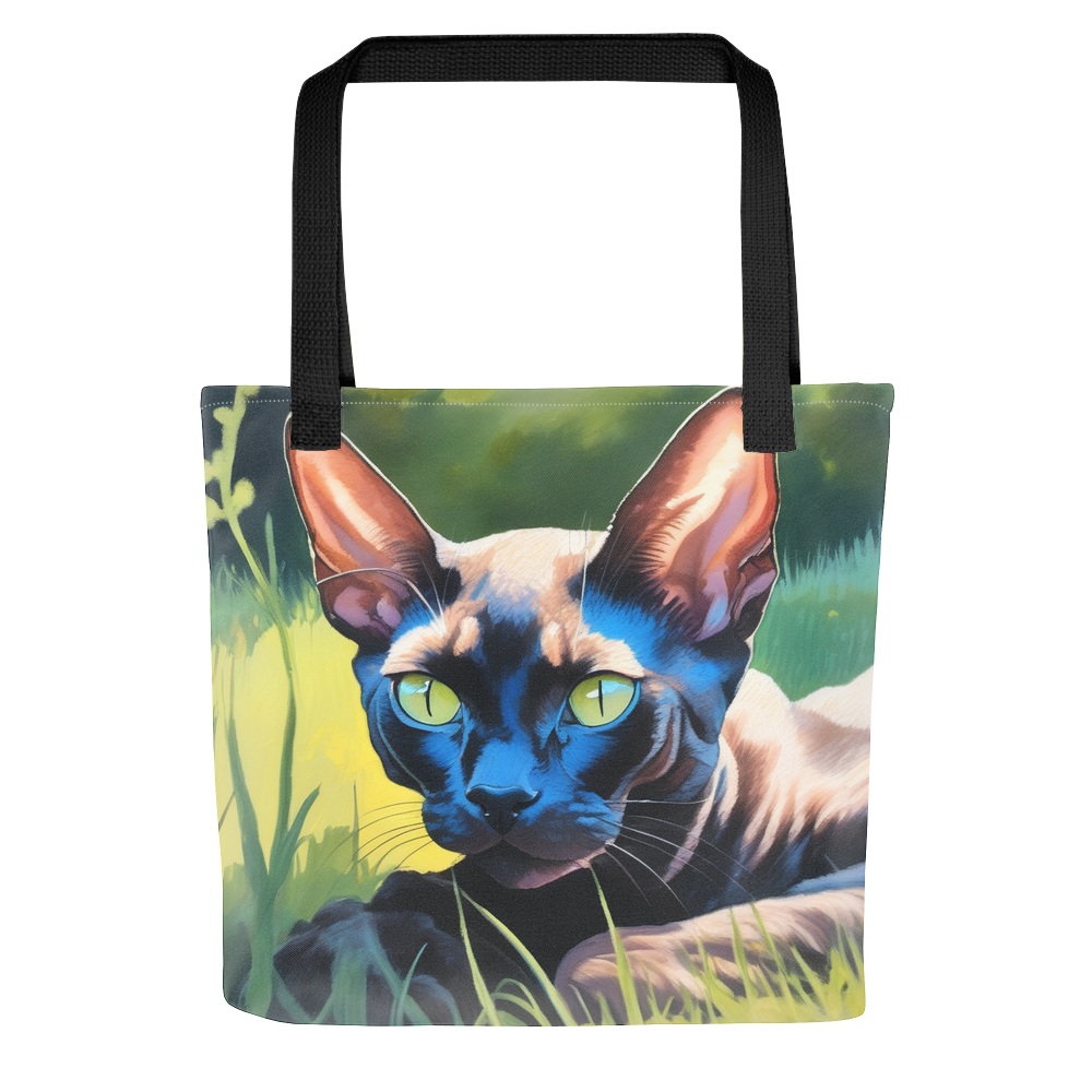 PugMug Custom Black Devon Rex Cat Tote