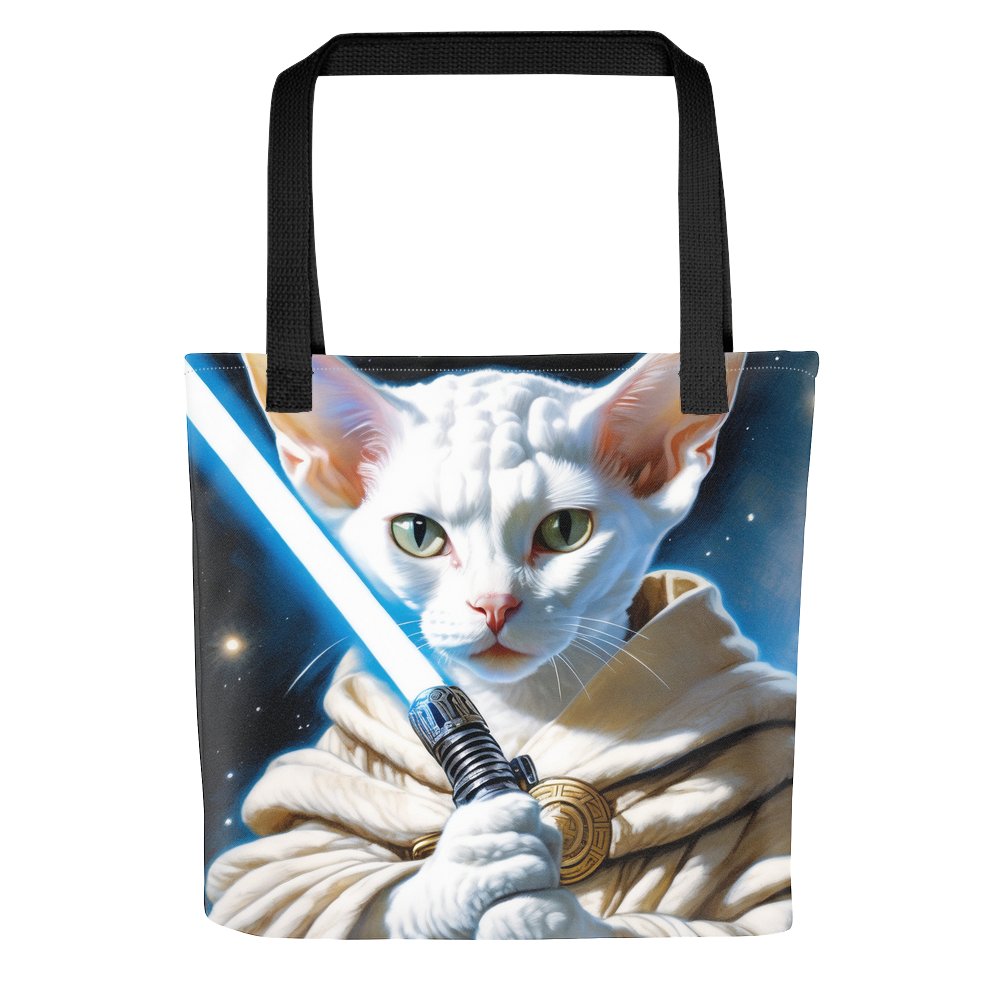 PugMug Custom White Devon Rex Cat Tote