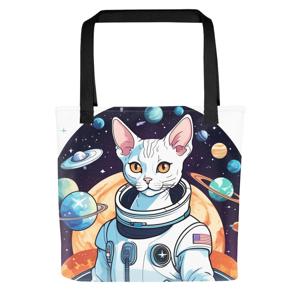 PugMug Custom White Devon Rex Cat Tote