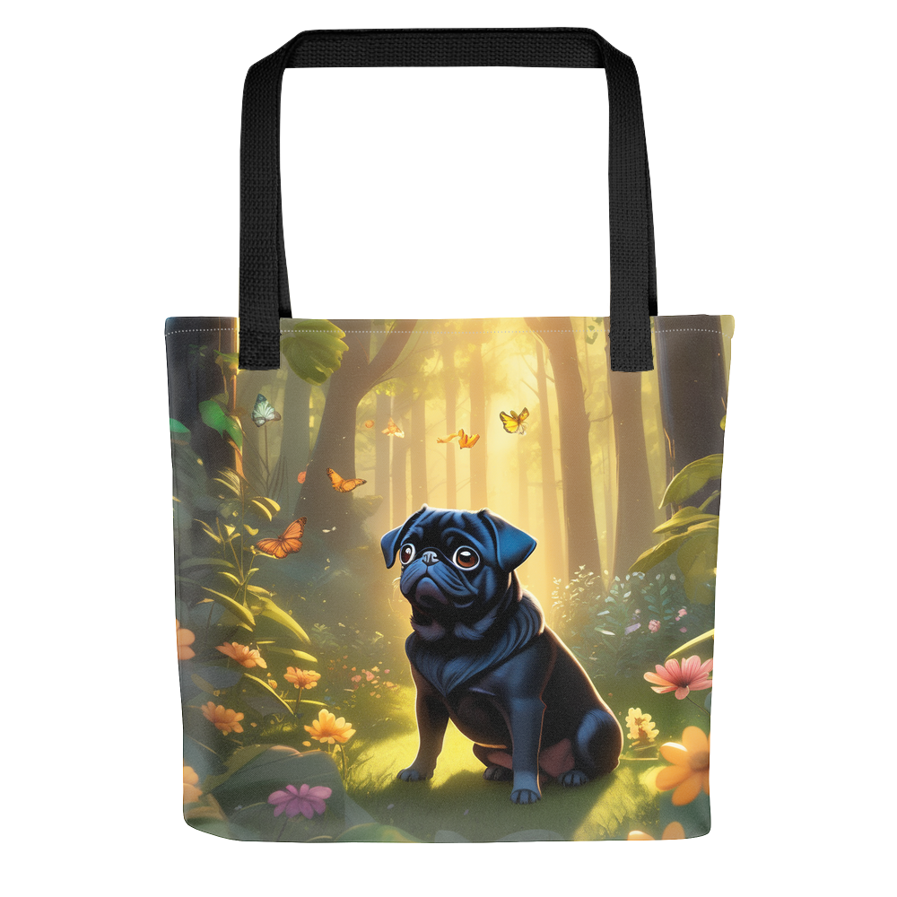 PugMug Custom Black Pug Tote