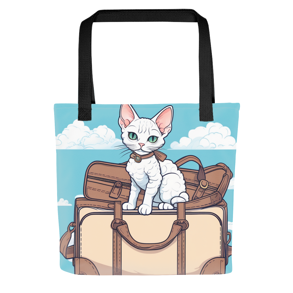 PugMug Custom White Devon Rex Cat Tote