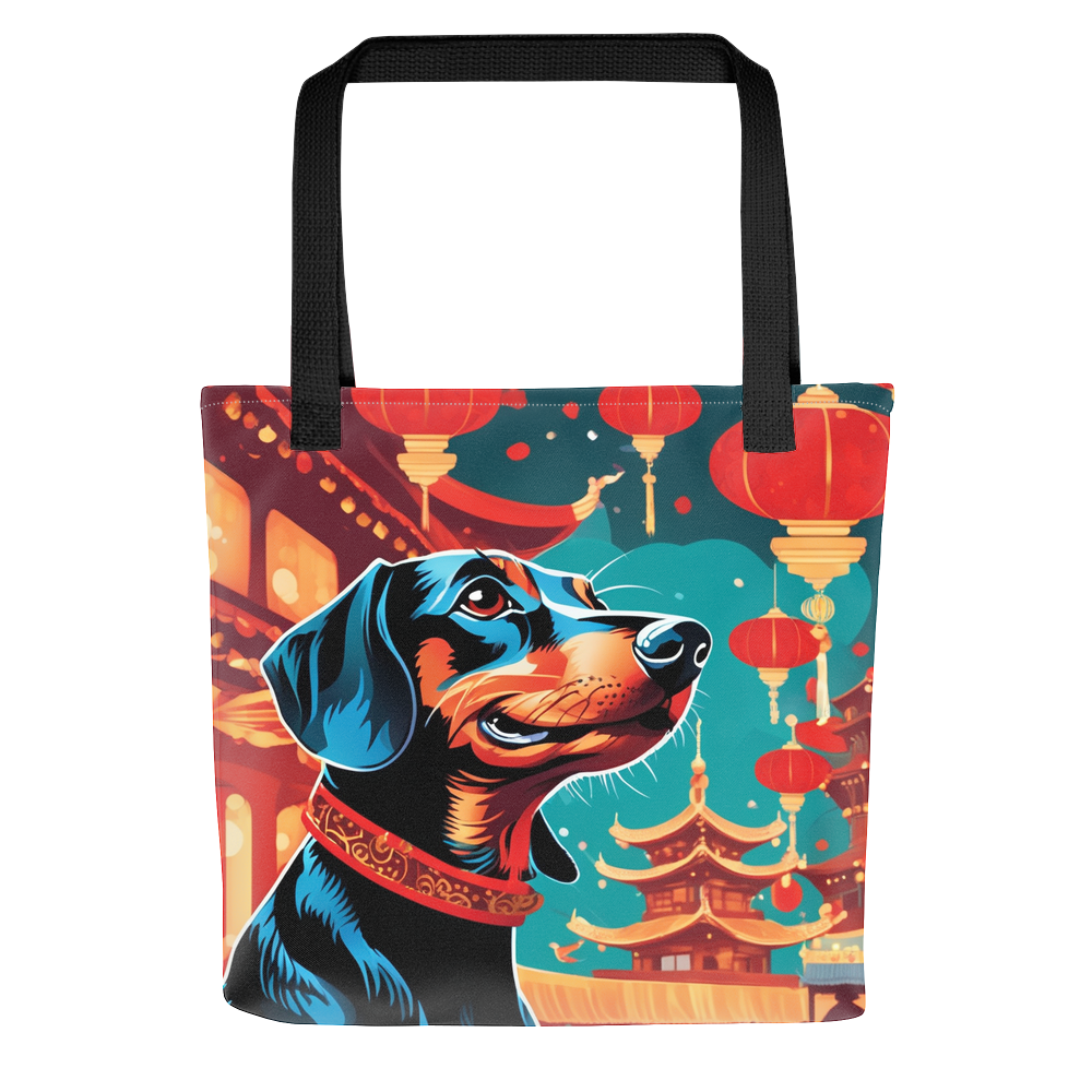 PugMug Custom Black Dachshund Tote