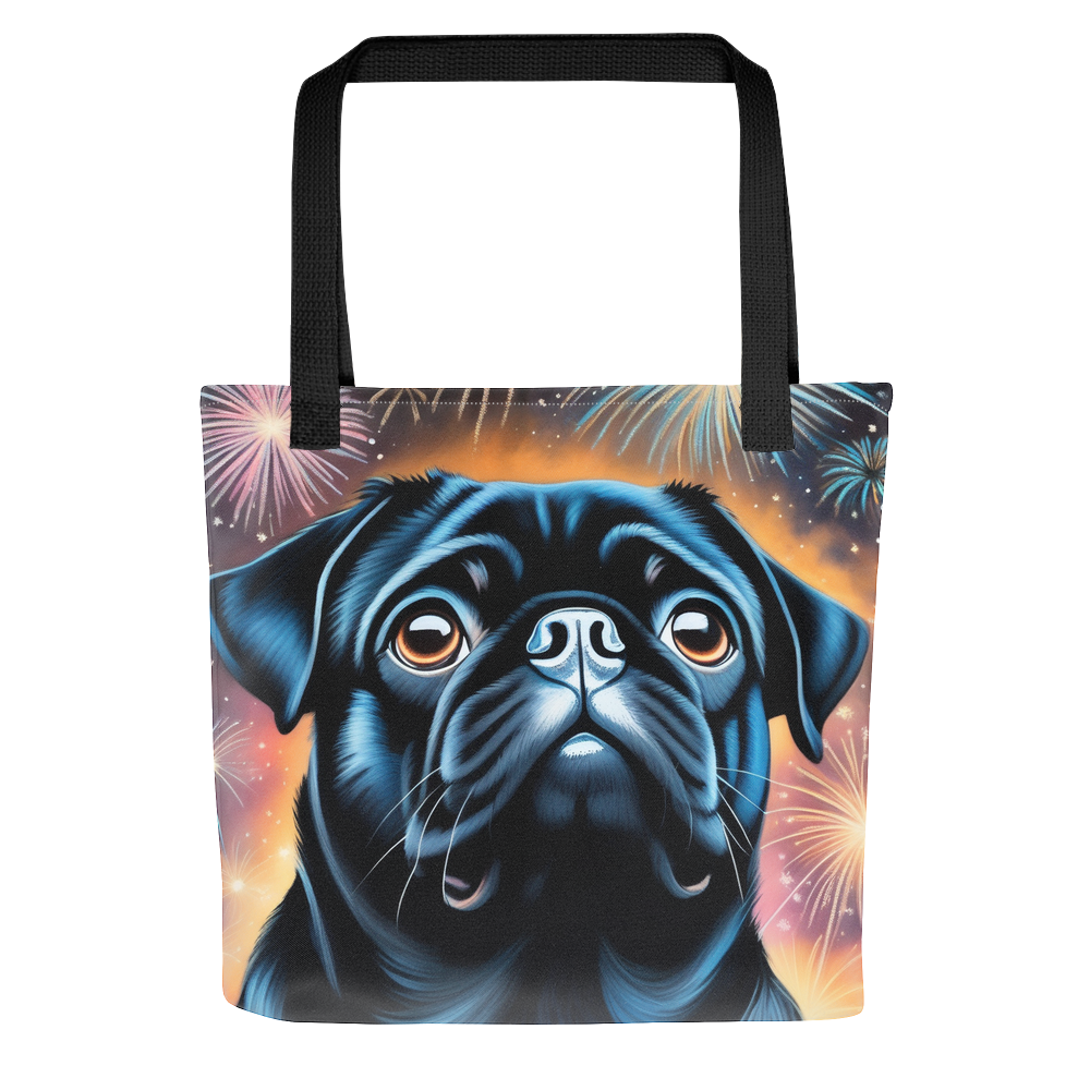 PugMug Custom Black Pug Tote