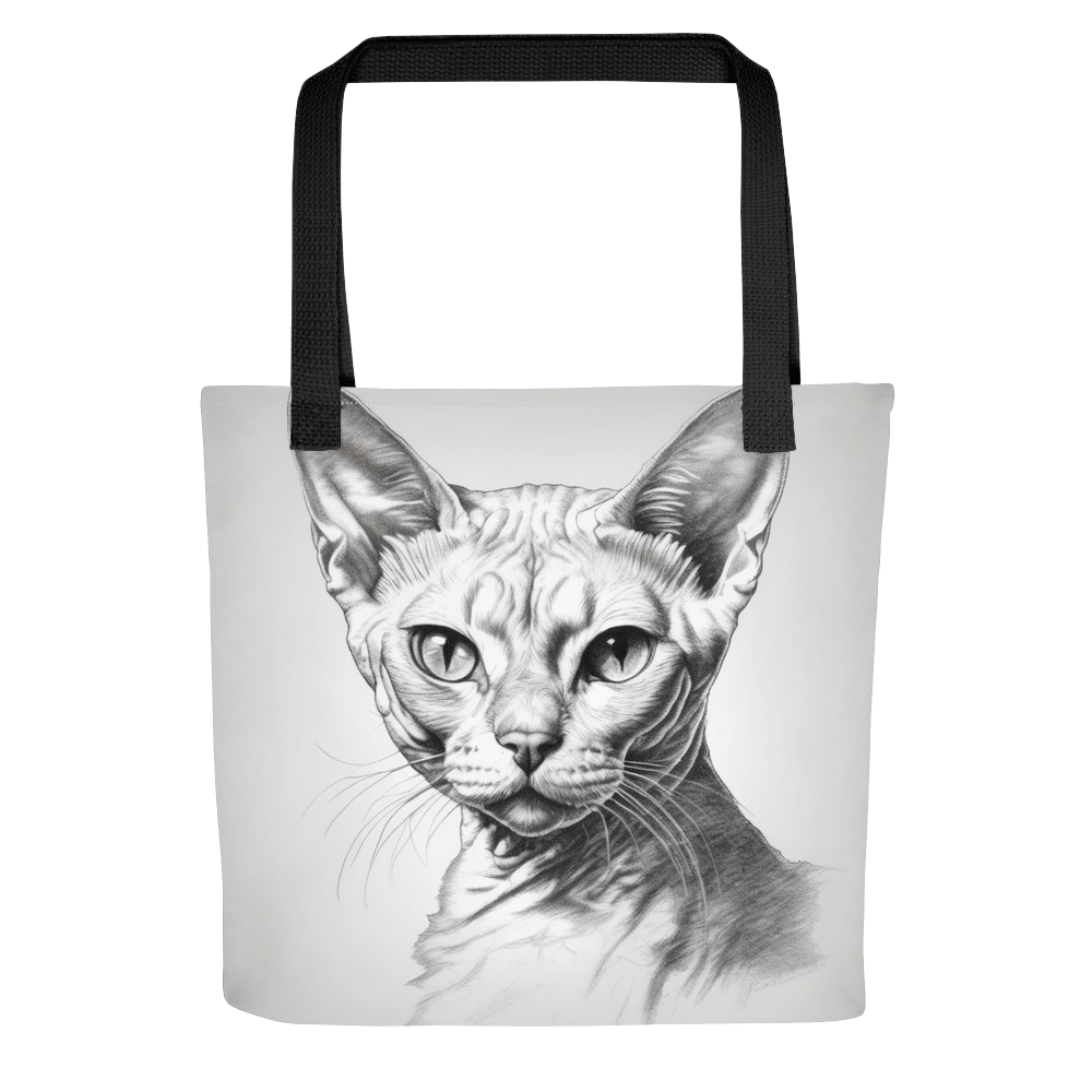 PugMug Custom White Devon Rex Cat Tote