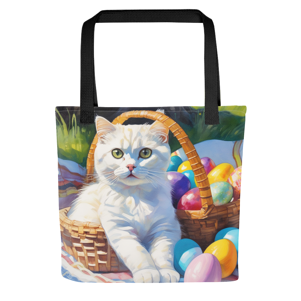 PugMug Custom White Scottish Fold Cat Tote